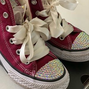 Custom girl converse Maroon SOLD